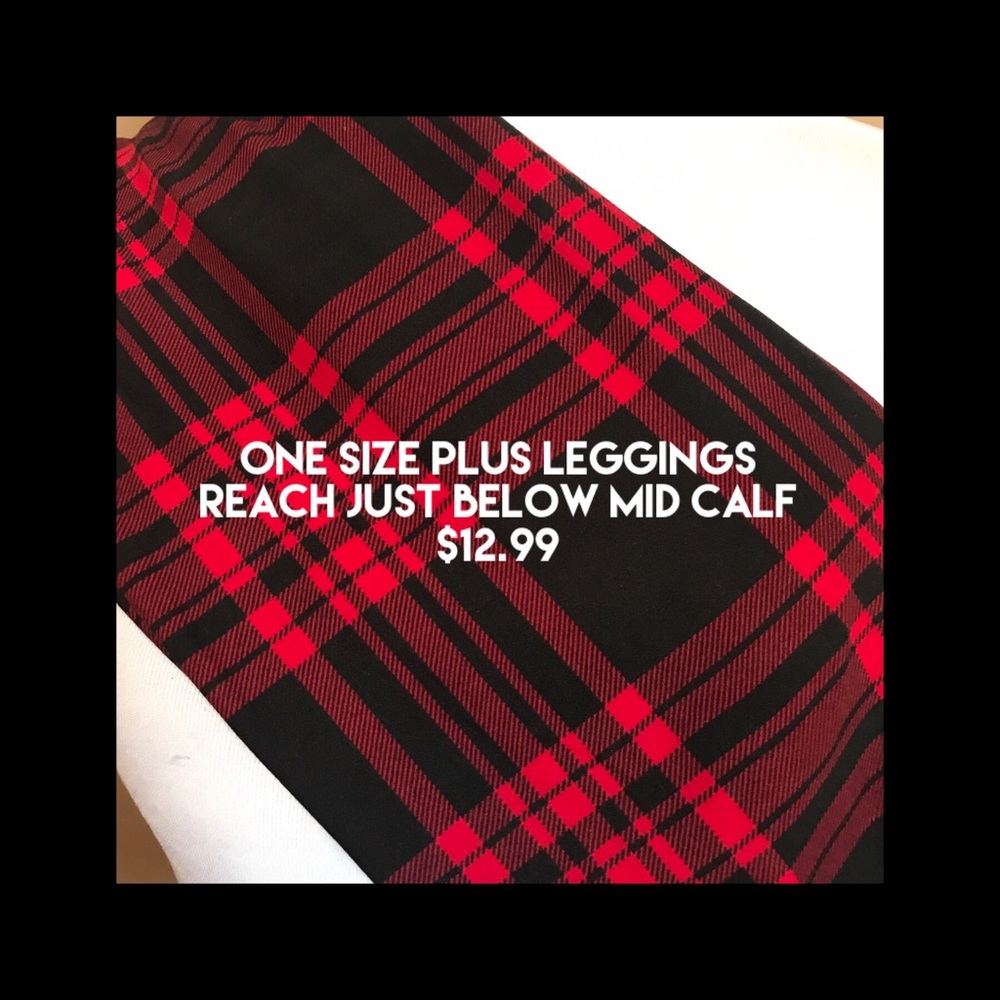 Buttery soft leggings- red and black plaid